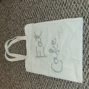 Aerie tan bag "Eat cake, why not?"